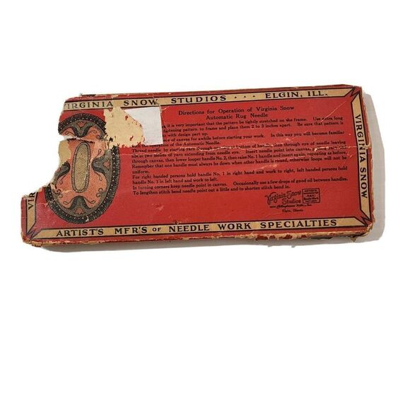 Antique Virginia Snow No 5 Automatic Hook Rug Needle Vintage Advertising AS IS - Picture 6 of 7